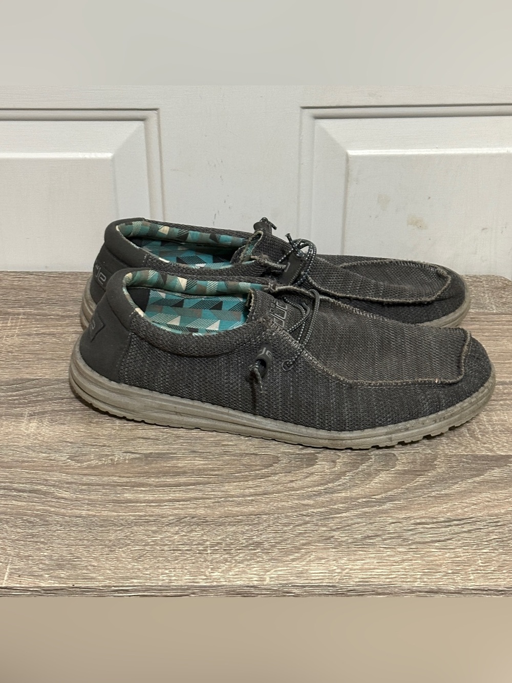 Hey Dude Wally Sox Charcoal Knit Slip On Shoes Mens US 13 Euro 46